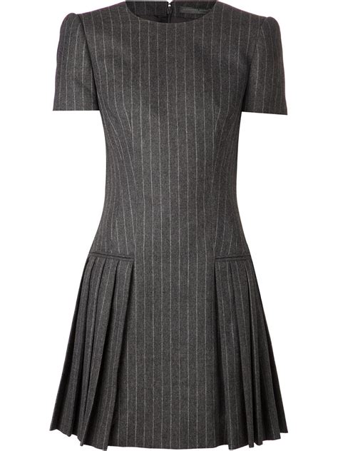 Gray pinstriped wool dress 